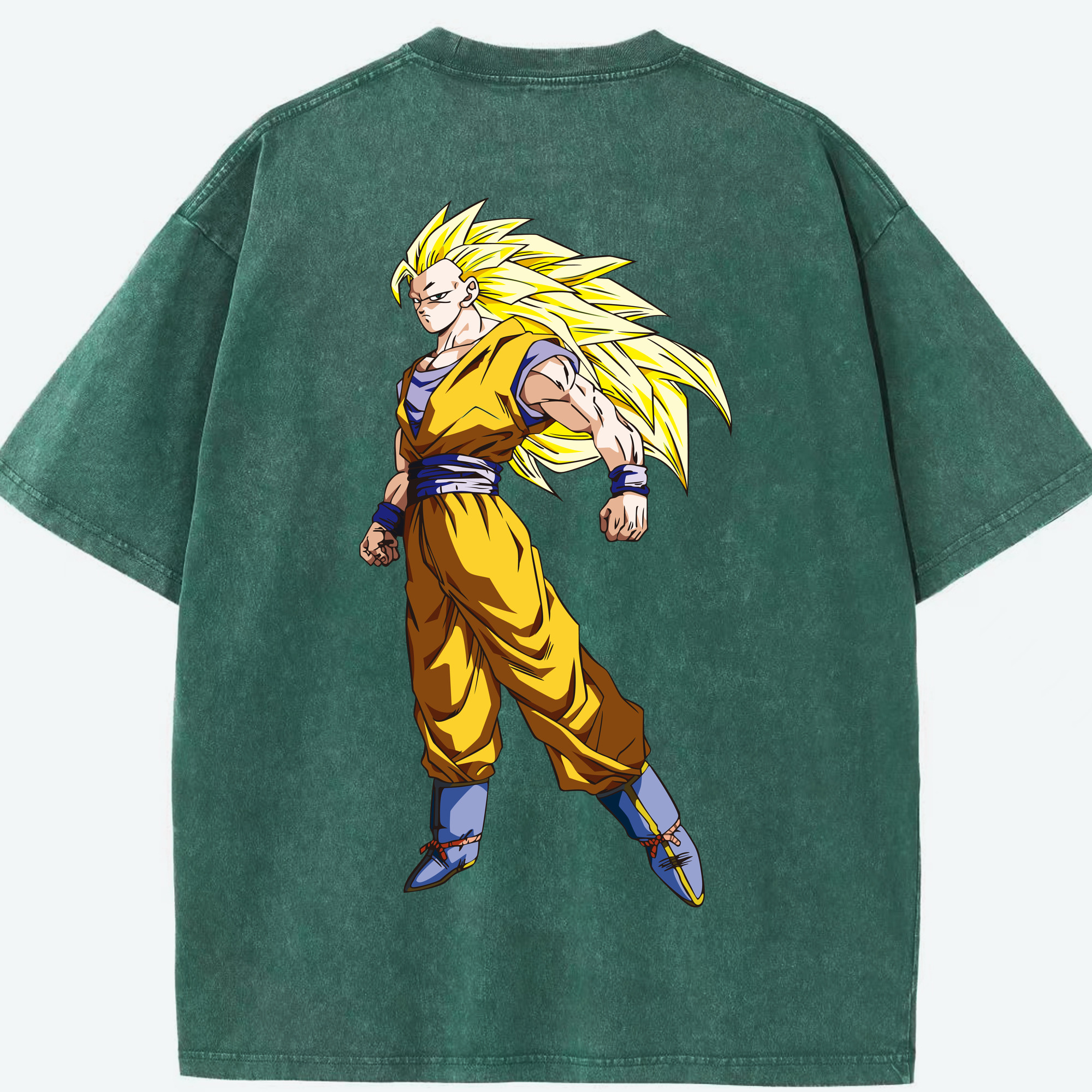 （画像用） ドラゴンボール 孫悟空（そん ごくう）Son Goku カカロット DRAGON BALL Kakarotto 綿100% ヴィンテージ風 半袖Tシャツ（背面プリント）